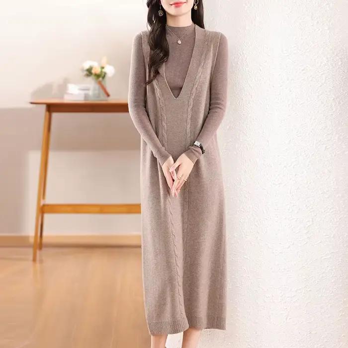 Robe en laine mérinos pour femme