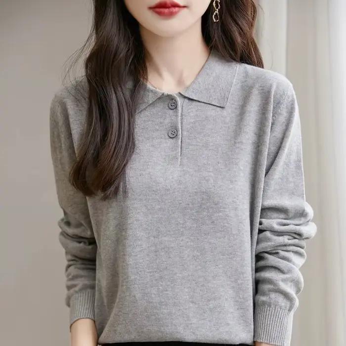 Pull à col en coton pour femmes