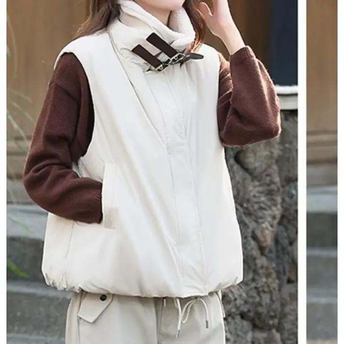 Gilet en polyester épais col en V pour femmes automne hiver style décontracté confortable et élégant pour diverses occasions