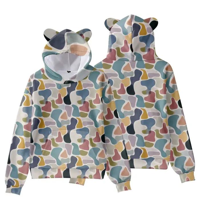 Sweat à capuche imprimé vache pour femmes