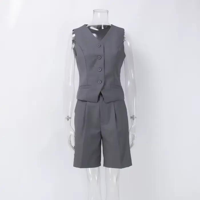 Gilet gilet costume 2026 printemps et été col en v simple boutonnage gilet droit costume short