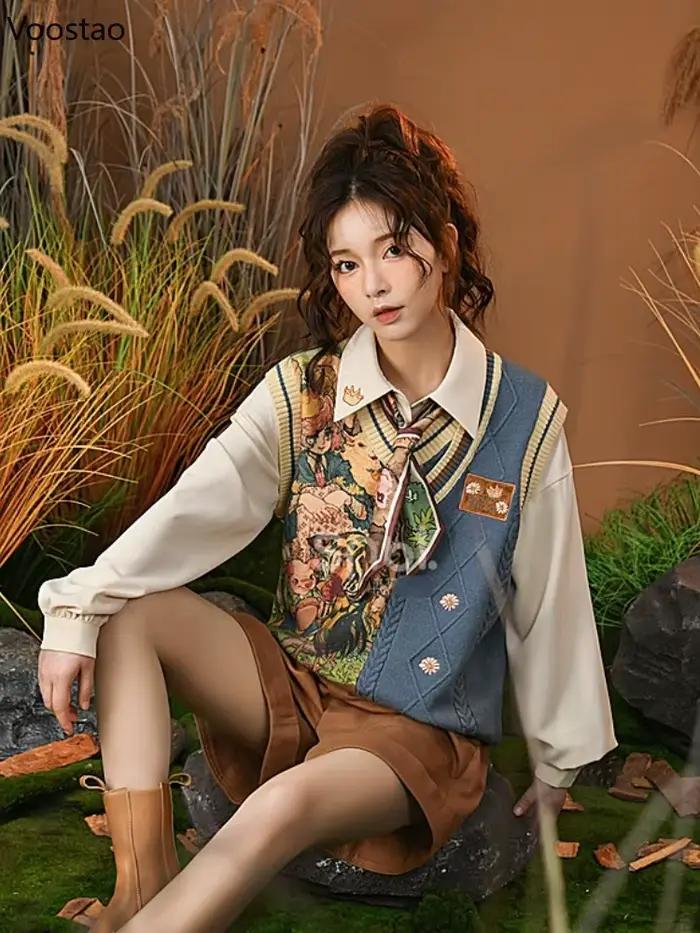 Gilet en Jacquard tricoté pour femmes