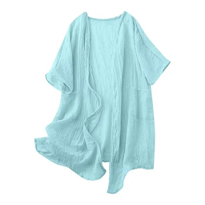 Cardigan en coton et lin pour femmes