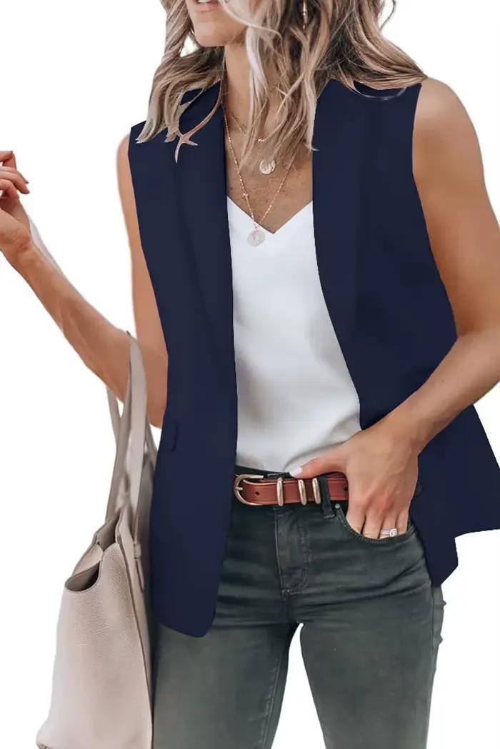 Gilet Blazer sans manches pour femmes
