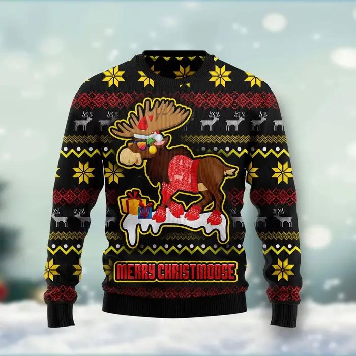 Pull de joyeux Noël imprimé en 3D pour hommes