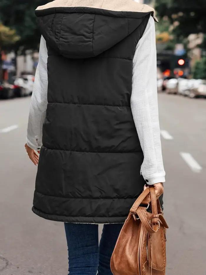 Gilet d'hiver réversible chaud pour femme