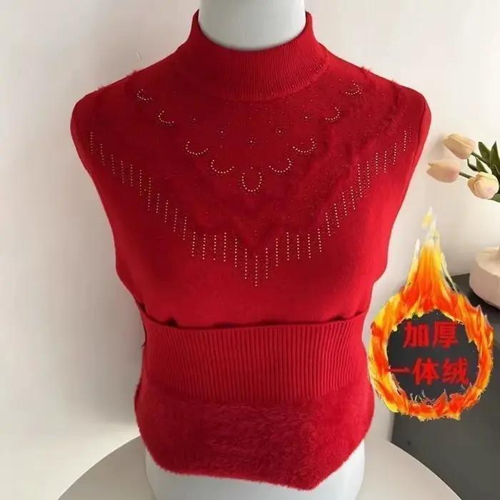Pull épais en velours pour femmes