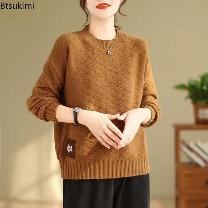 Pull tricoté ample pour femme