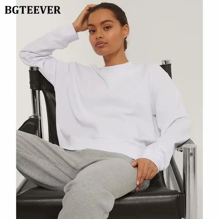 Pull à Manches sulfet Col Rond pour Femme