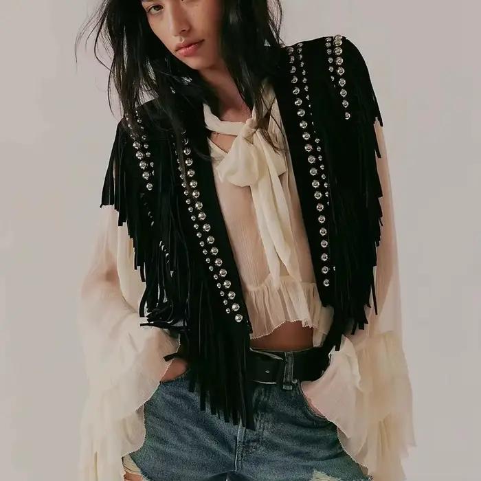 Gilet à franges pour femme