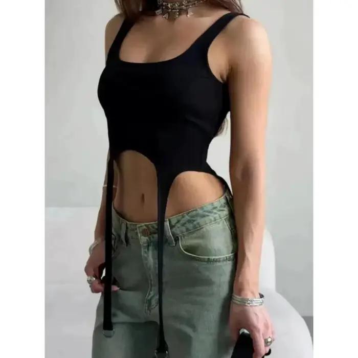 Gilet sexy européen et américain en forme de croix