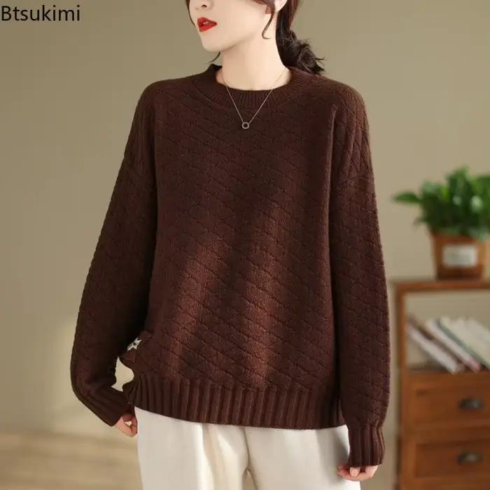 Pull tricoté ample pour femme