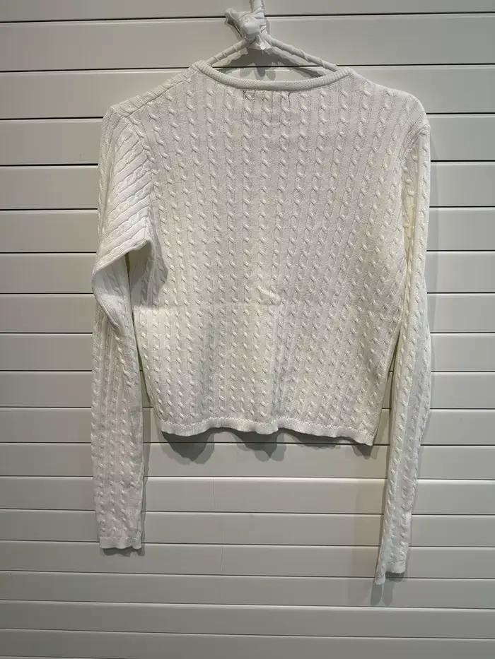 Cardigan en tricot à fleurs torsadées pour femme