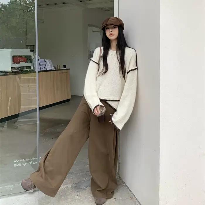 Pull épissé irrégulier pour femme