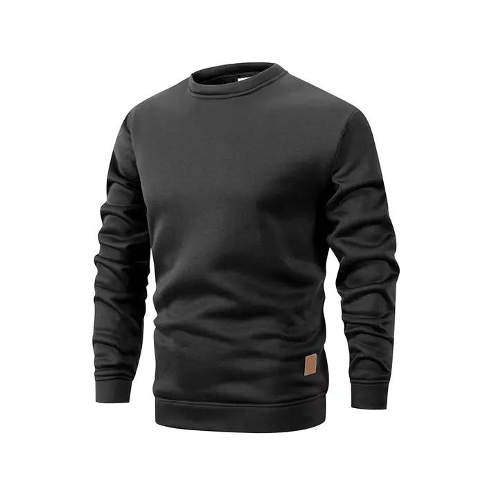 Sweat-shirt à col rond pour hommes, couleur unie, ample, décontracté, mode, chaud, manches longues, à capuche, vêtements pour hommes, nouvelle collection