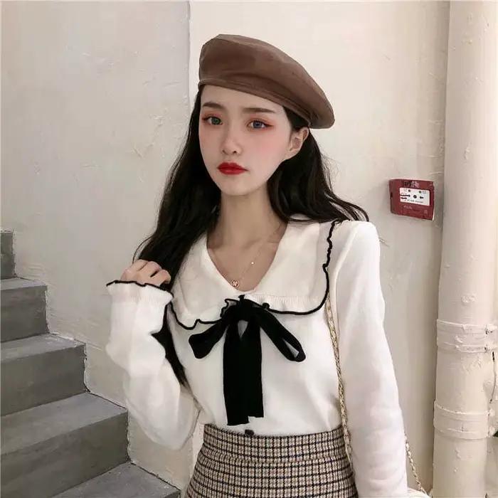 Pull à col de poupée pour femmes