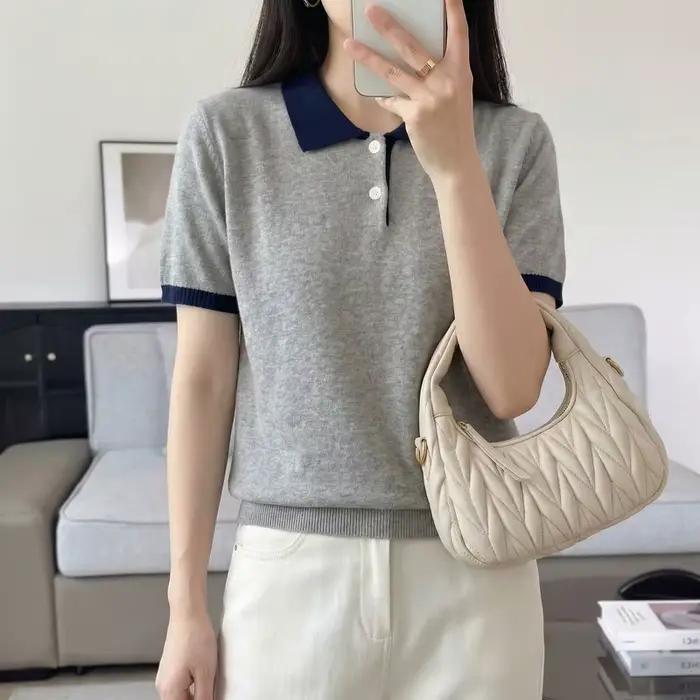 Pull tricoté 100 % pur coton pour femme