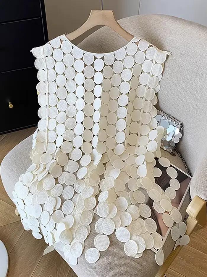 Gilet bohème ajouré irrégulier pour femmes
