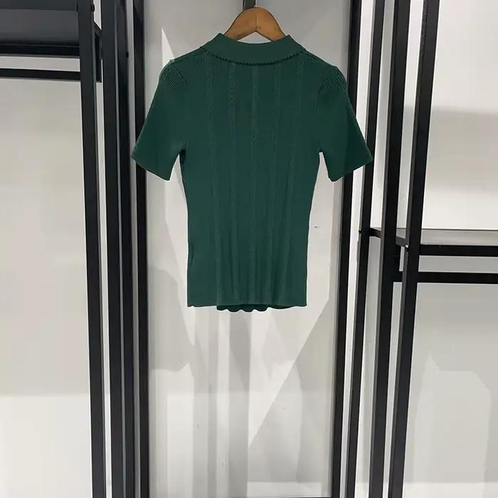 Pull torsadé vert noirâtre pour femmes