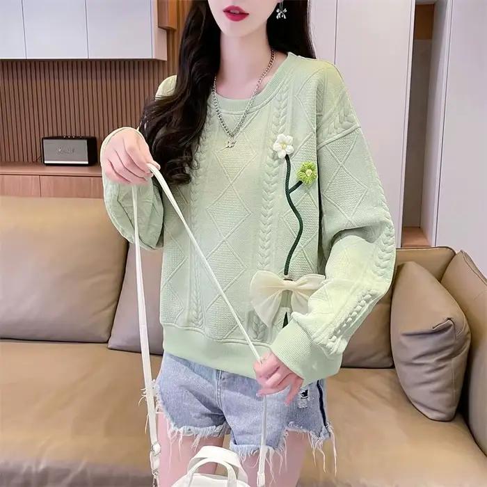 Sweat-shirt à col rond pour femme