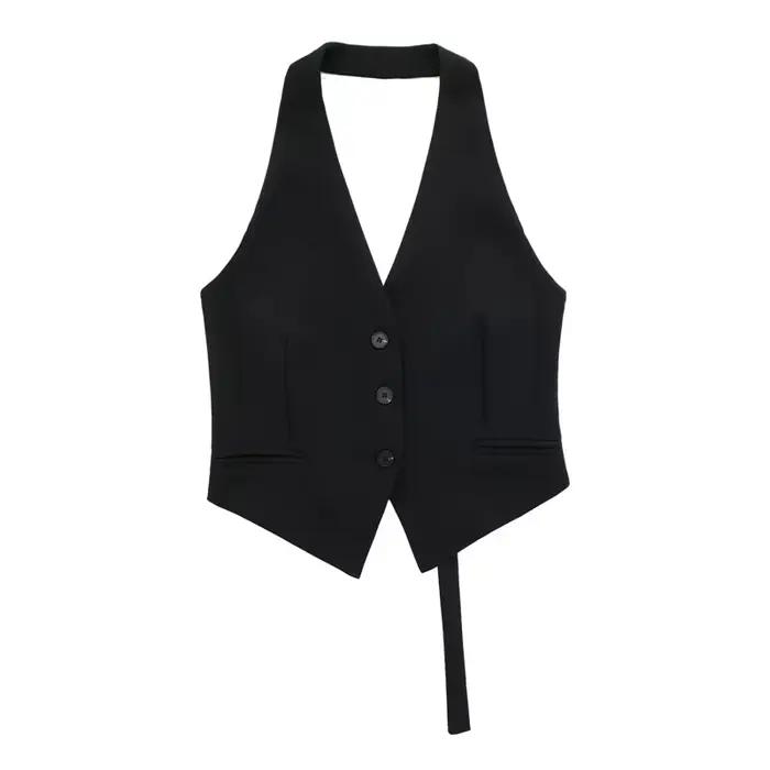 Gilet court sans manches pour femmes