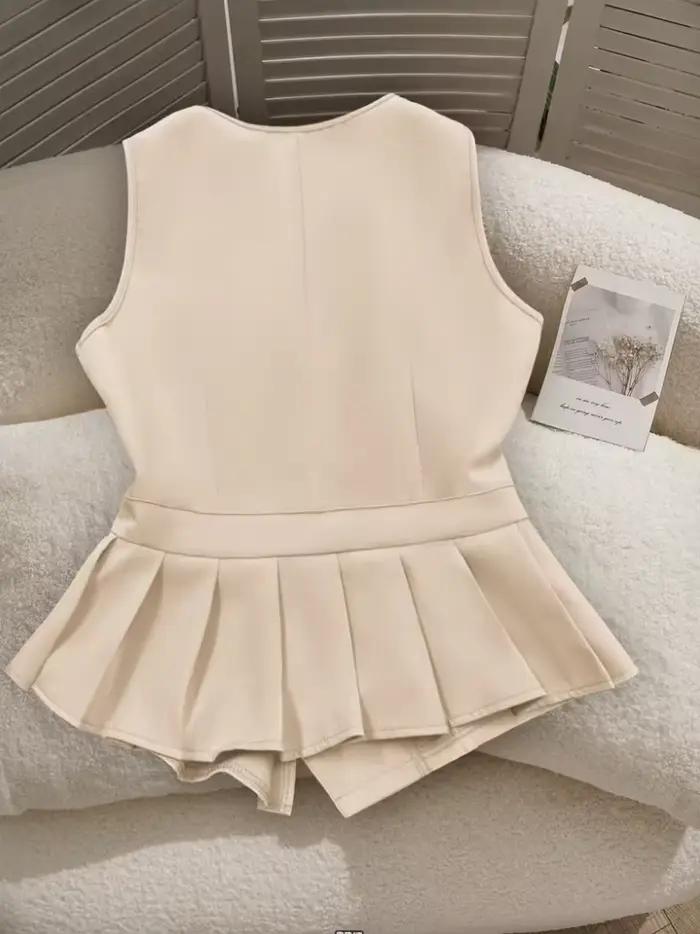 Gilet sans manches à col en V pour femme