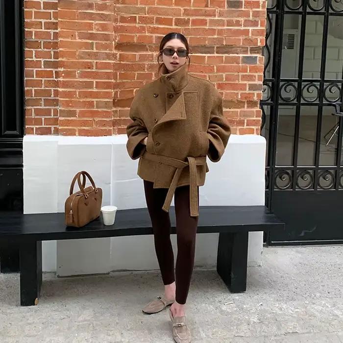 Manteau en laine à Double boutonnage