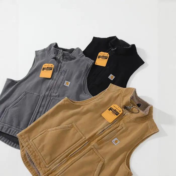 Gilet en velours d'agneau doublé polaire