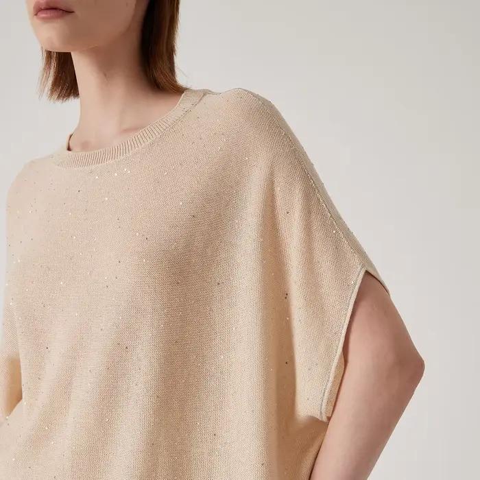 Boutique marque de luxe vêtements pour femmes été lâche tricoté pull lin soie grande taille chandails