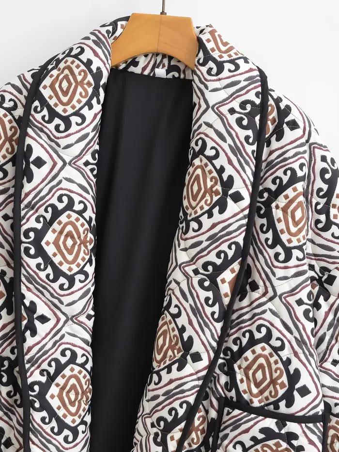 Cardigan ample en coton imprimé