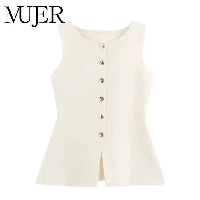 Gilet Mujer en polyester solide pour femmes style high street élégant pour l'été occasions variées