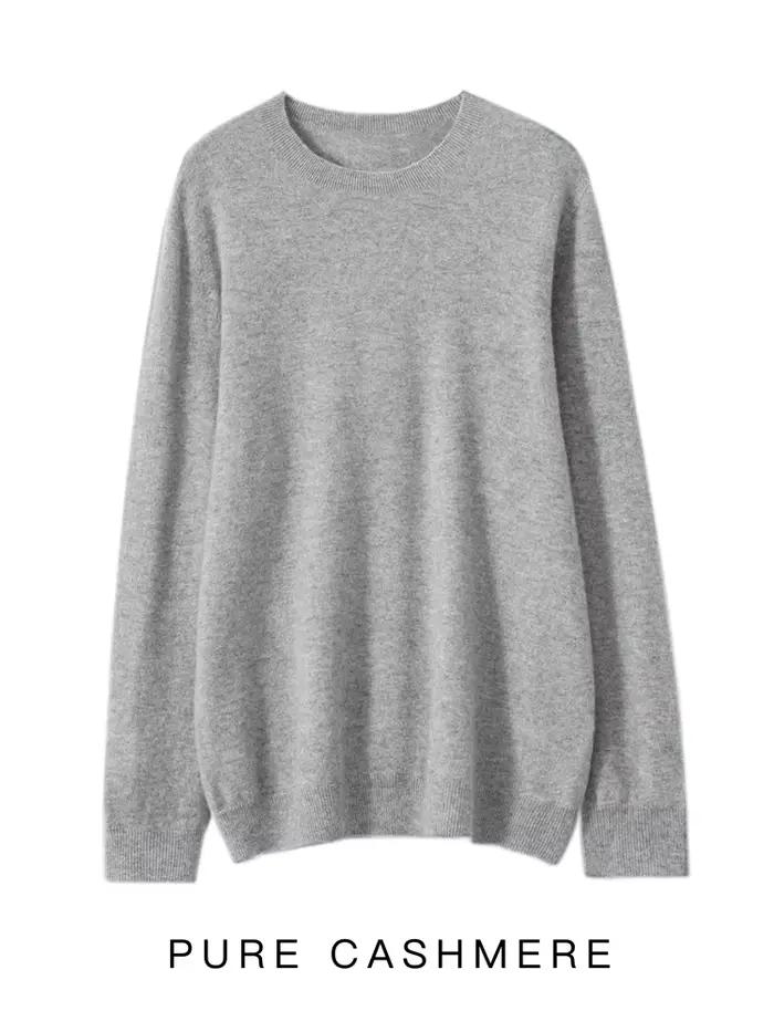 Hommes 100% laine mérinos pull basique col rond