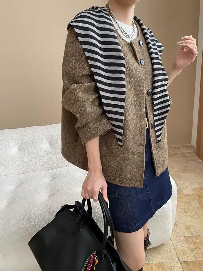 Manteau en laine grossière pour femmes