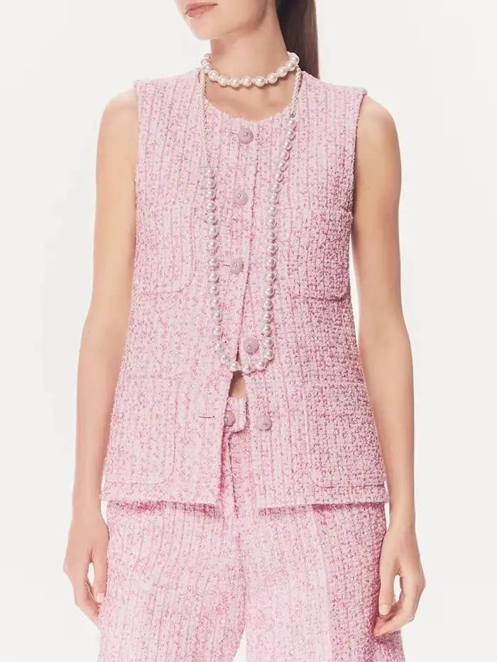 Ensemble deux pièces en tweed pour femmes