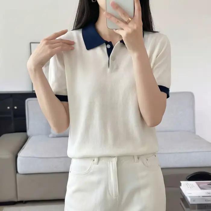 Pull tricoté 100 % pur coton pour femme