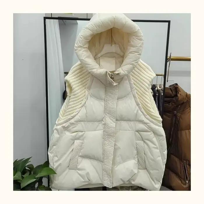 Gilet en coton à capuche pour femme