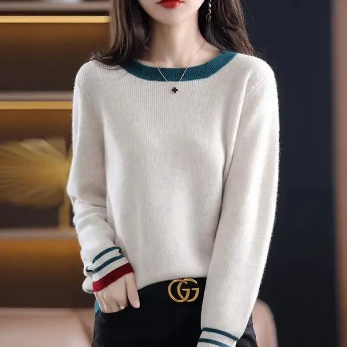 Pull à col rond coupe couvertes pour femmes