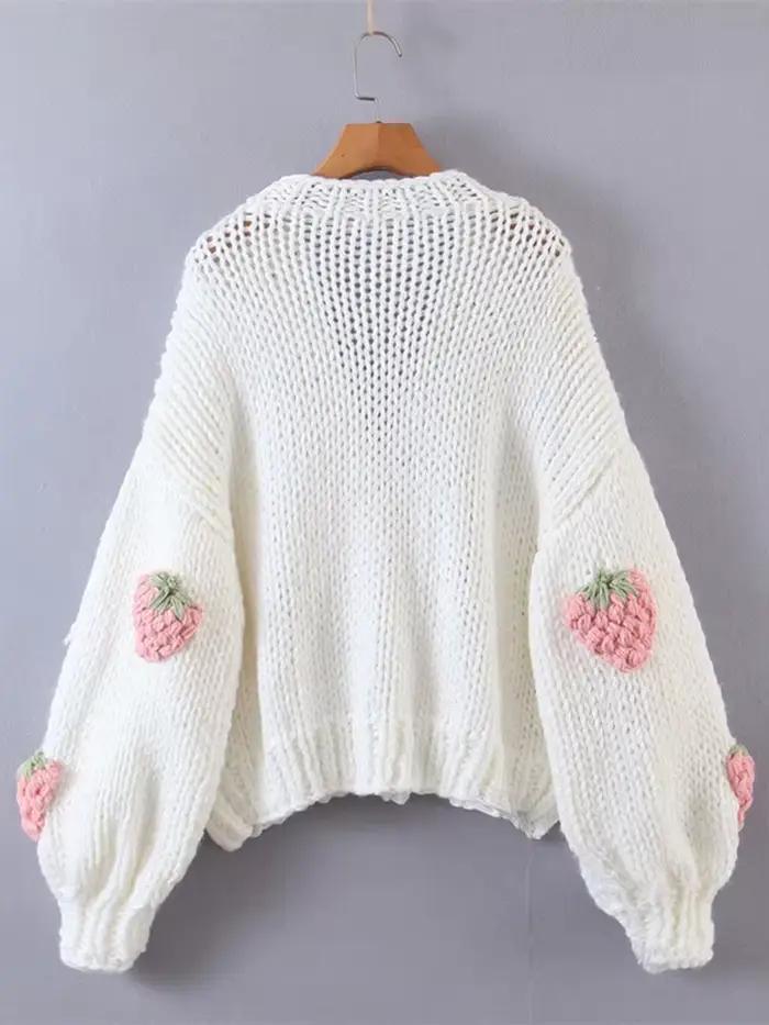 Pull tricoté à col en V pour femme