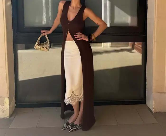 Blazer à col en V et devant ouvert pour femme