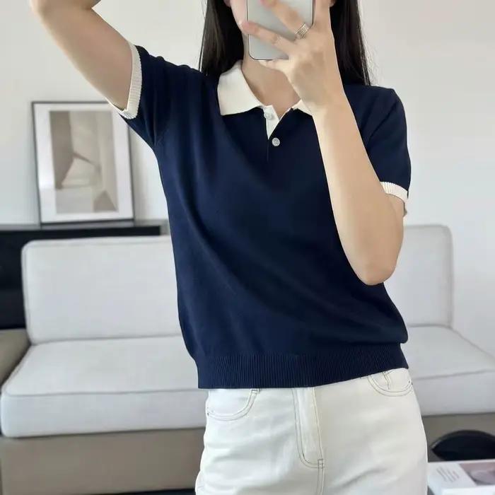 Pull tricoté 100 % pur coton pour femme