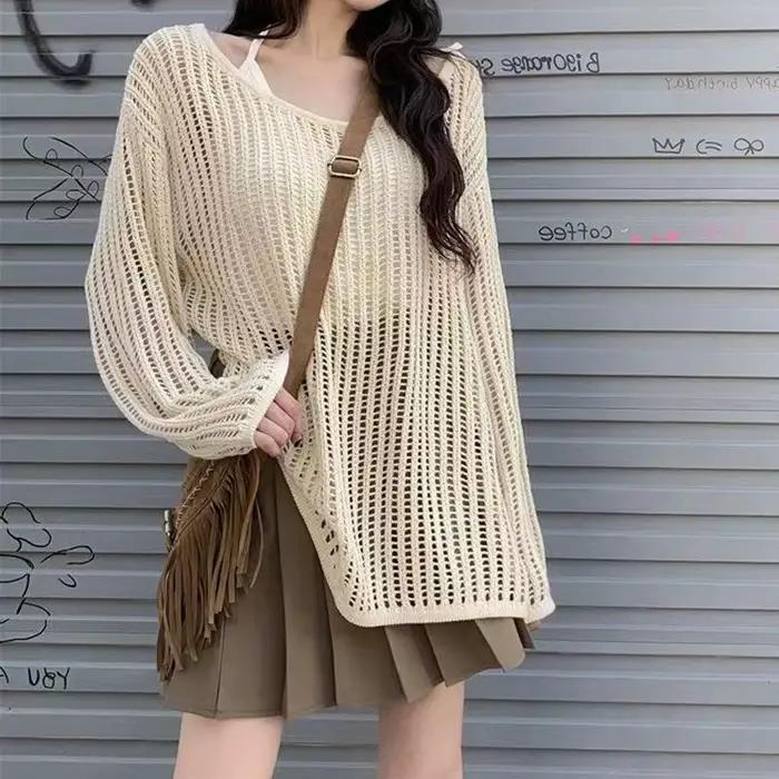 Pulls tricotés à épaules dénudées pour femme