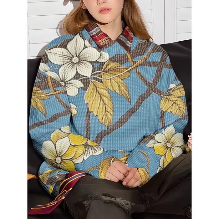 ​ Sweat-shirt à imprimé Floral pour femmes