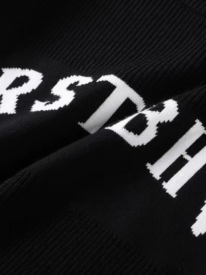 Pull tricoté Jacquard avec lettres amples pour femme