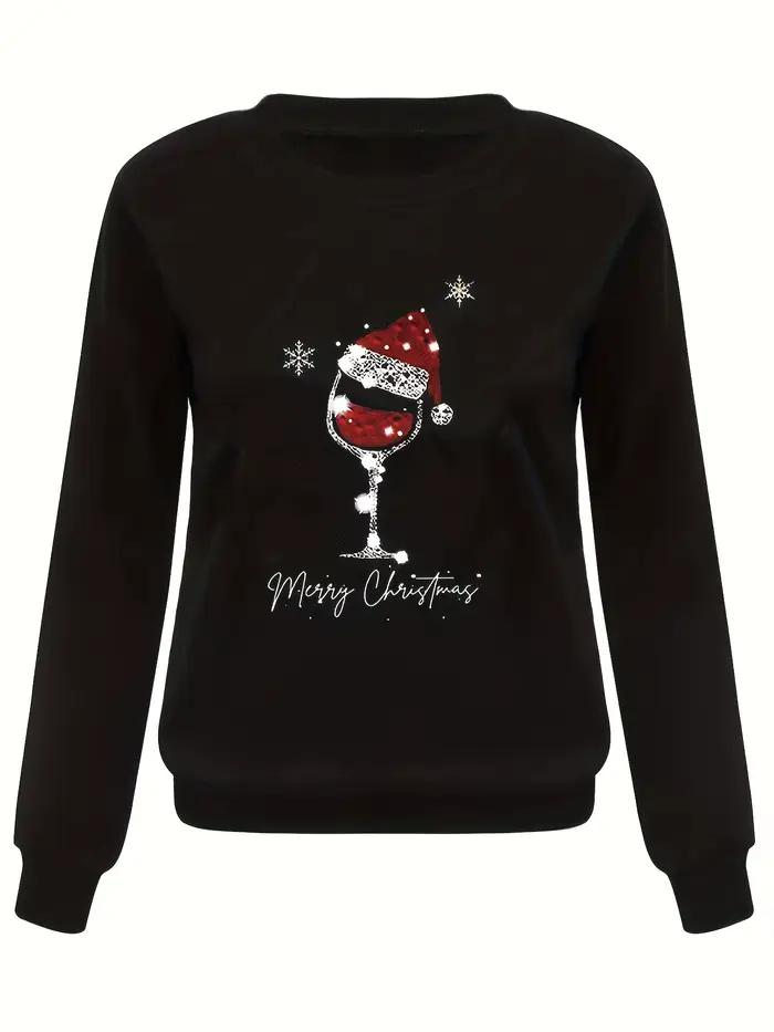 Pull ample imprimé de noël pour femmes