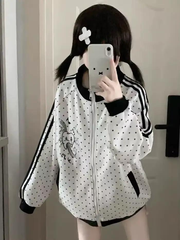 Sweatshirts rayés Kawaii doux pour femmes