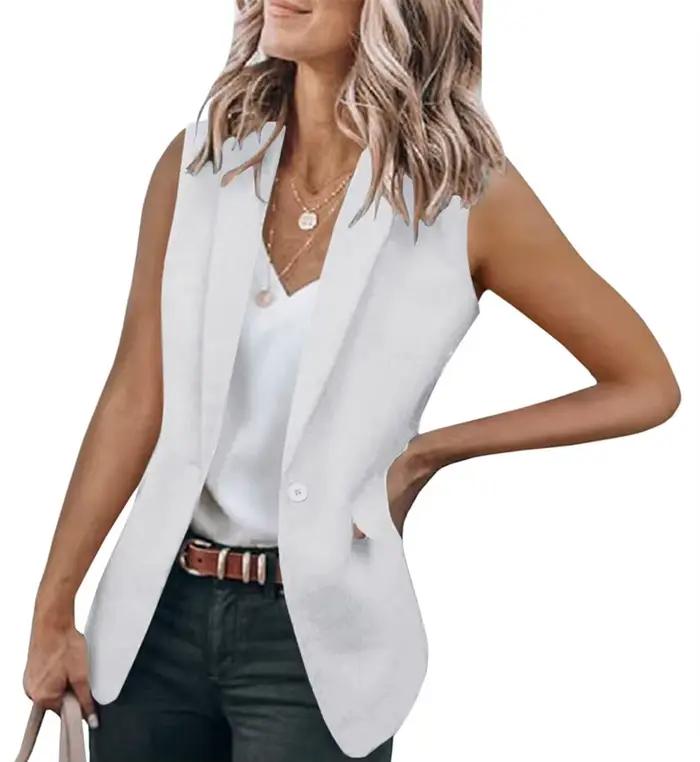 Gilet Blazer sans manches pour femmes