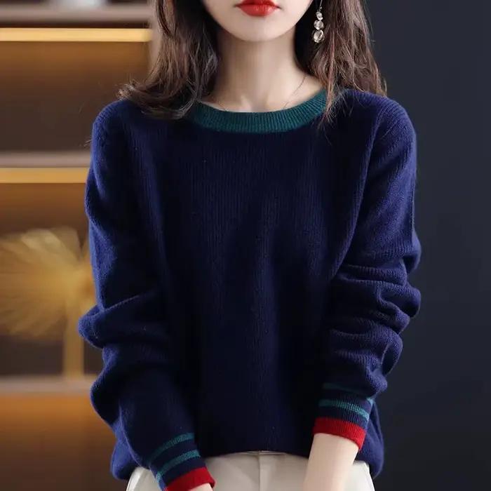 Pull à col rond coupe couvertes pour femmes