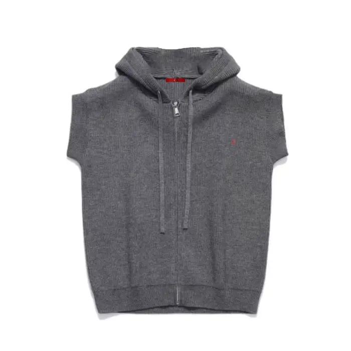 Gilet sans manches à capuche brodé avec logo CH