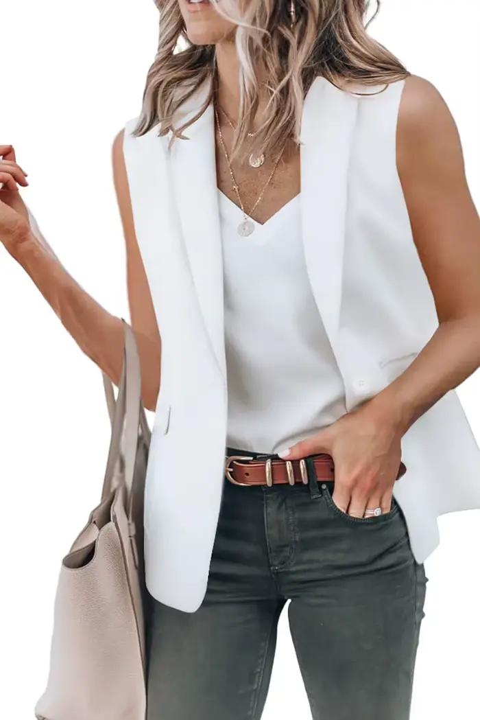 Gilet Blazer sans manches pour femmes