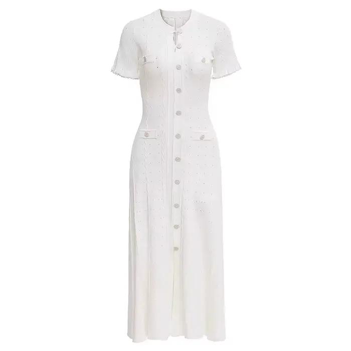 Robe midi vintage en tricot torsadé à manches courtes volantées pour femmes, élégante pour fêtes et décontraction, disponible en plusieurs couleurs et tailles, pour des occasions spéciales et quotidiennes